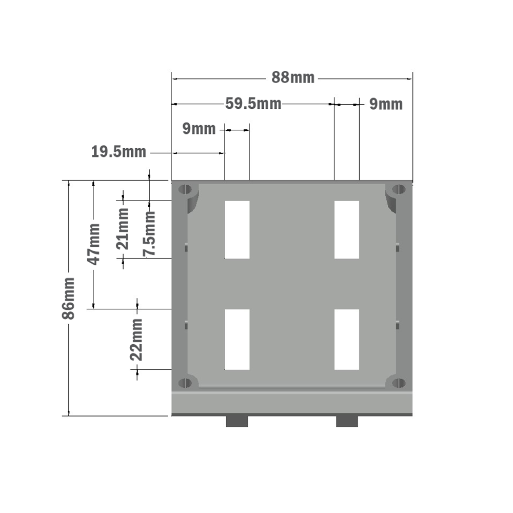 40-130-1 MODULAR SOLUTIONS ALUMINUM GUSSET<br>90MM X 90MM ANGLE W/HARDWARE